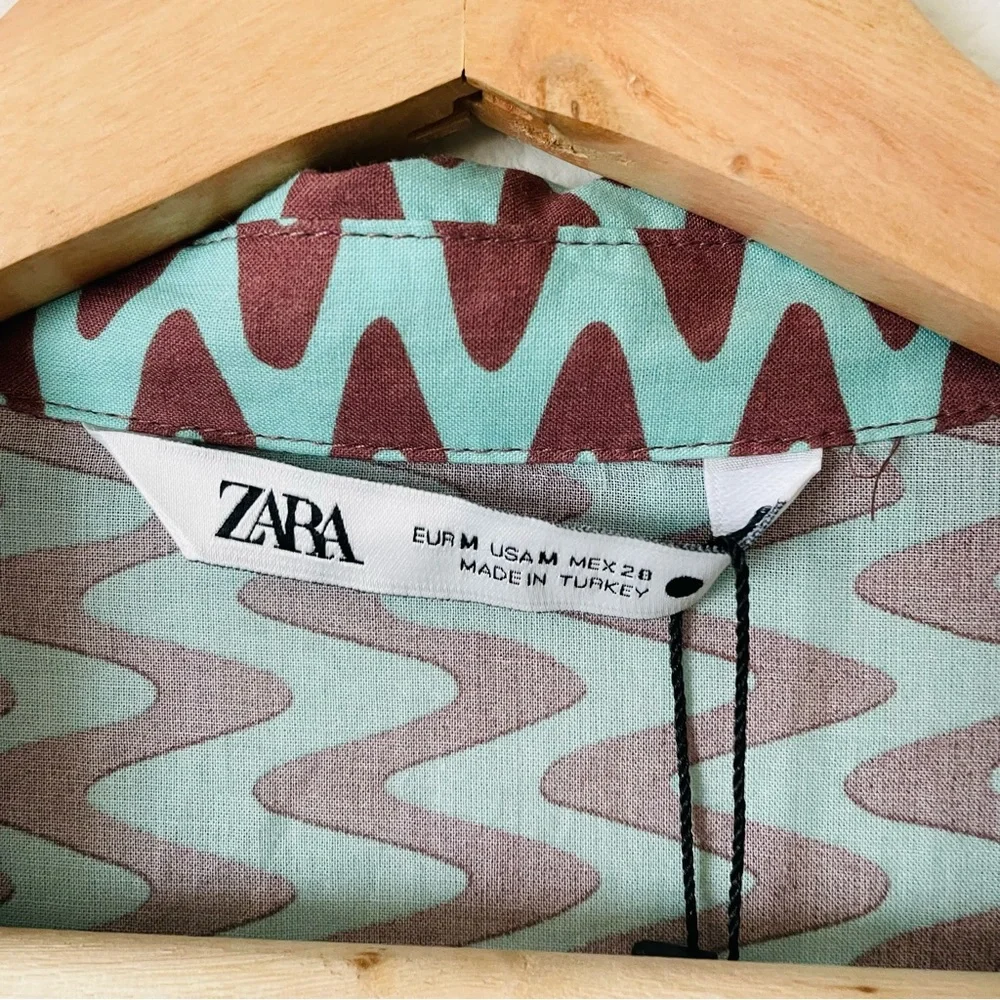 ZARA MEDIUM cotton printed tunic top